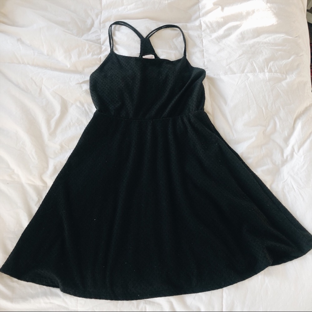 Strappy black skater dress